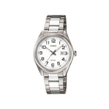Casio Enticer Date Ladies Silver Chain Watch LTP-1302D-7BVDF