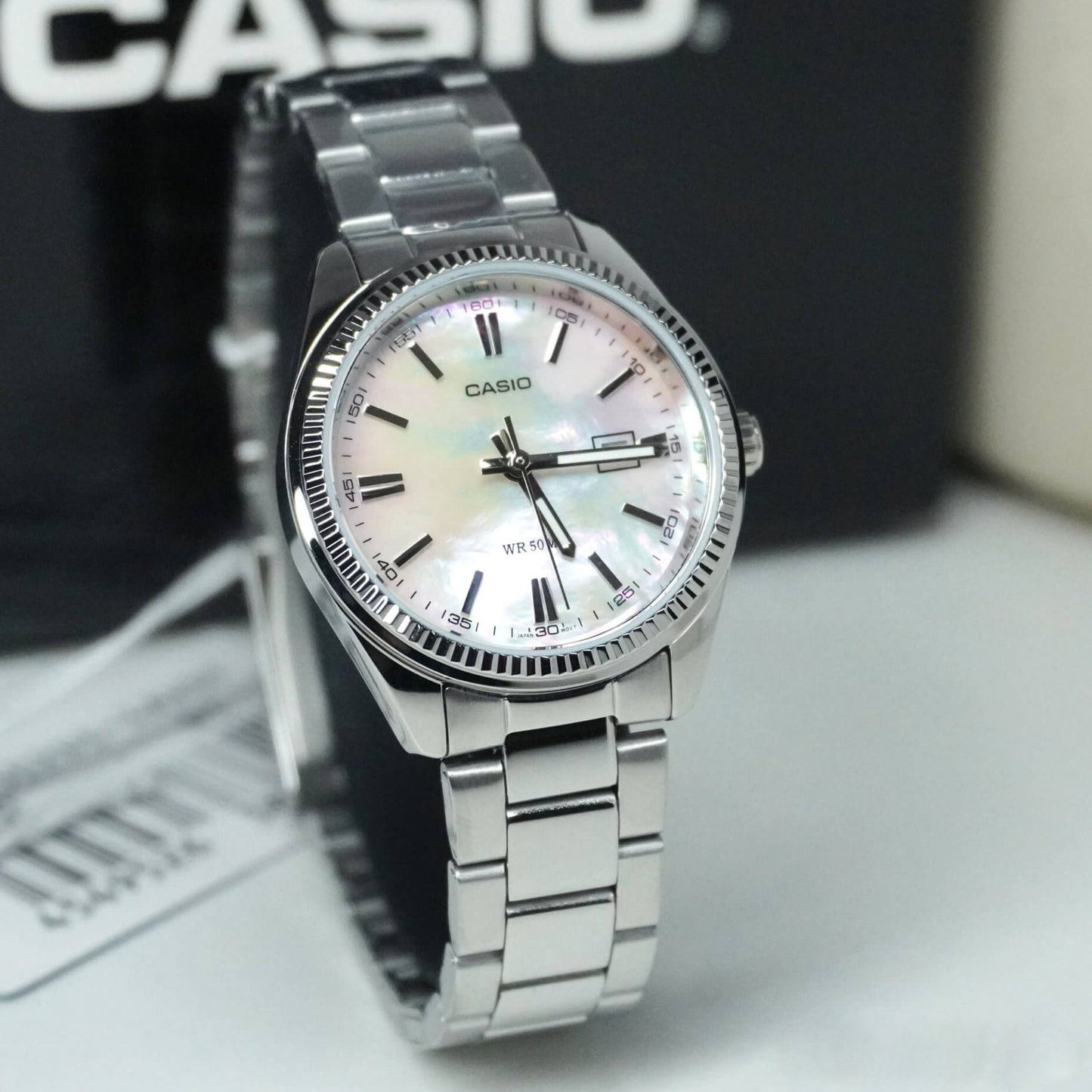 Casio Enticer Date Ladies Chain Watch LTP-1302DS-4AVDF