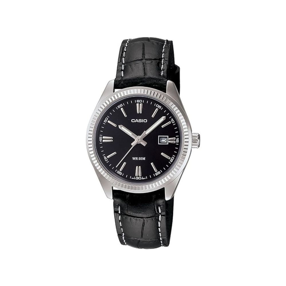 Casio Enticer Date Ladies Leather Belt Watch LTP-1302L-1AVDF