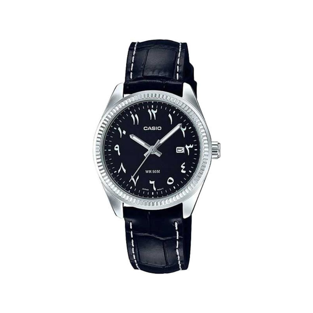 Casio Enticer Date Ladies Leather Belt Watch LTP-1302L-1B3VDF