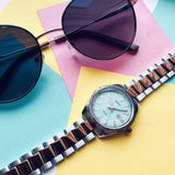 Casio Enticer Date Ladies Two Tone Chain Watch LTP-1302PRG-2AVDF