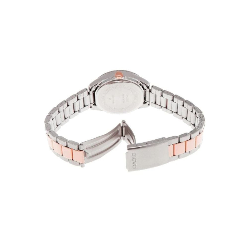 Casio Enticer Date Ladies Two Tone Chain Watch LTP-1302PRG-3AVDF