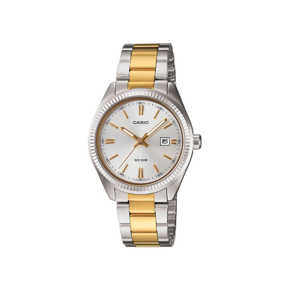Casio Enticer Date Ladies Two Tone Chain Watch LTP-1302SG-7AVDF