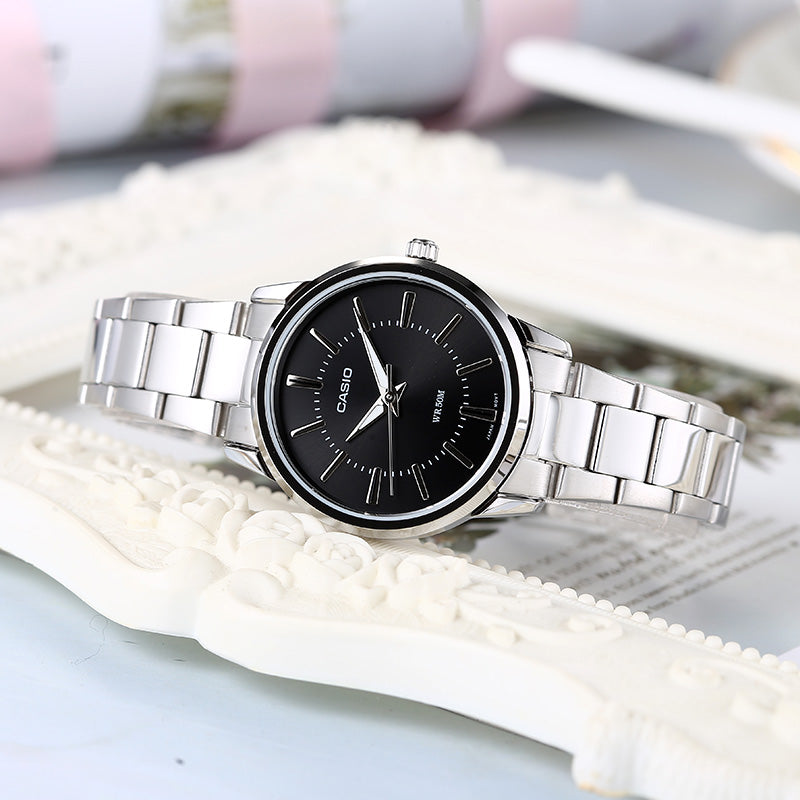 Casio Enticer Silver Ladies Chain Watch LTP-1303D-1AVDF