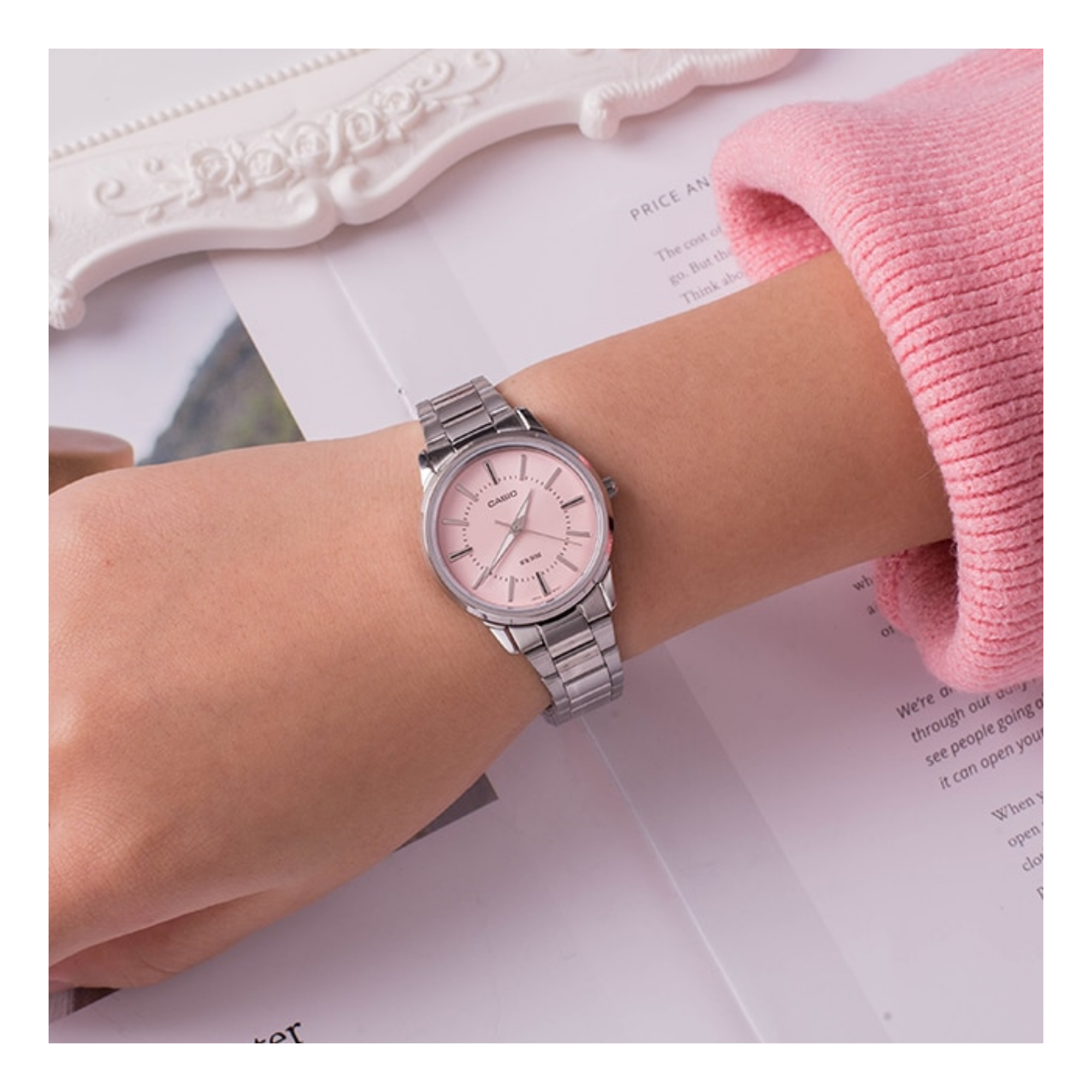 Casio Enticer Silver Ladies Chain Watch LTP-1303D-4AVDF