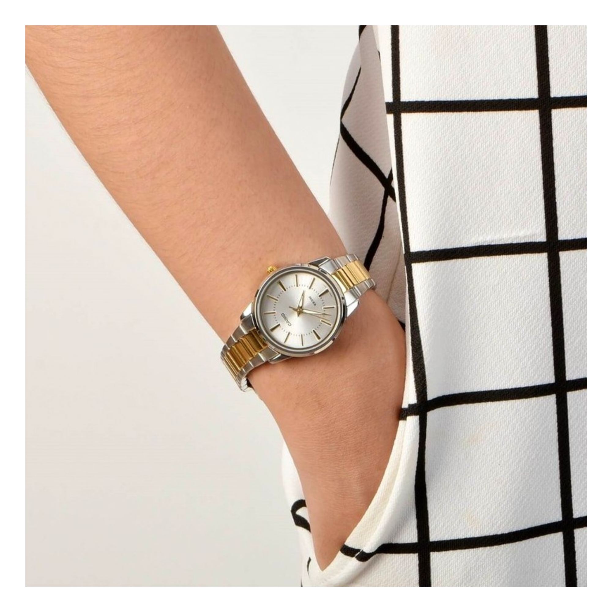 Casio Enticer Two Tone Ladies Chain Watch LTP-1303SG-7AVDF