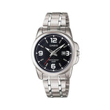 Casio Enticer Date Silver Ladies Chain Watch LTP-1314D-1AVDF