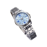 Casio Enticer Date Silver Ladies Chain Watch LTP-1314D-2AVDF