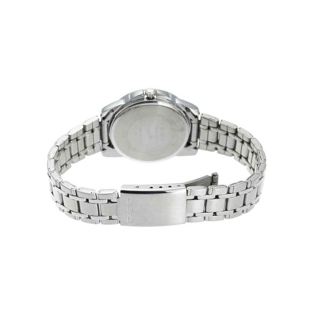 Casio Enticer Date Silver Ladies Chain Watch LTP-1314D-2AVDF