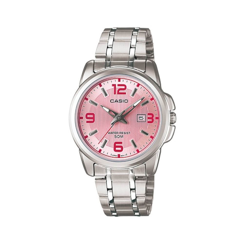 Casio Enticer Date Silver Ladies Chain Watch LTP-1314D-5AVDF