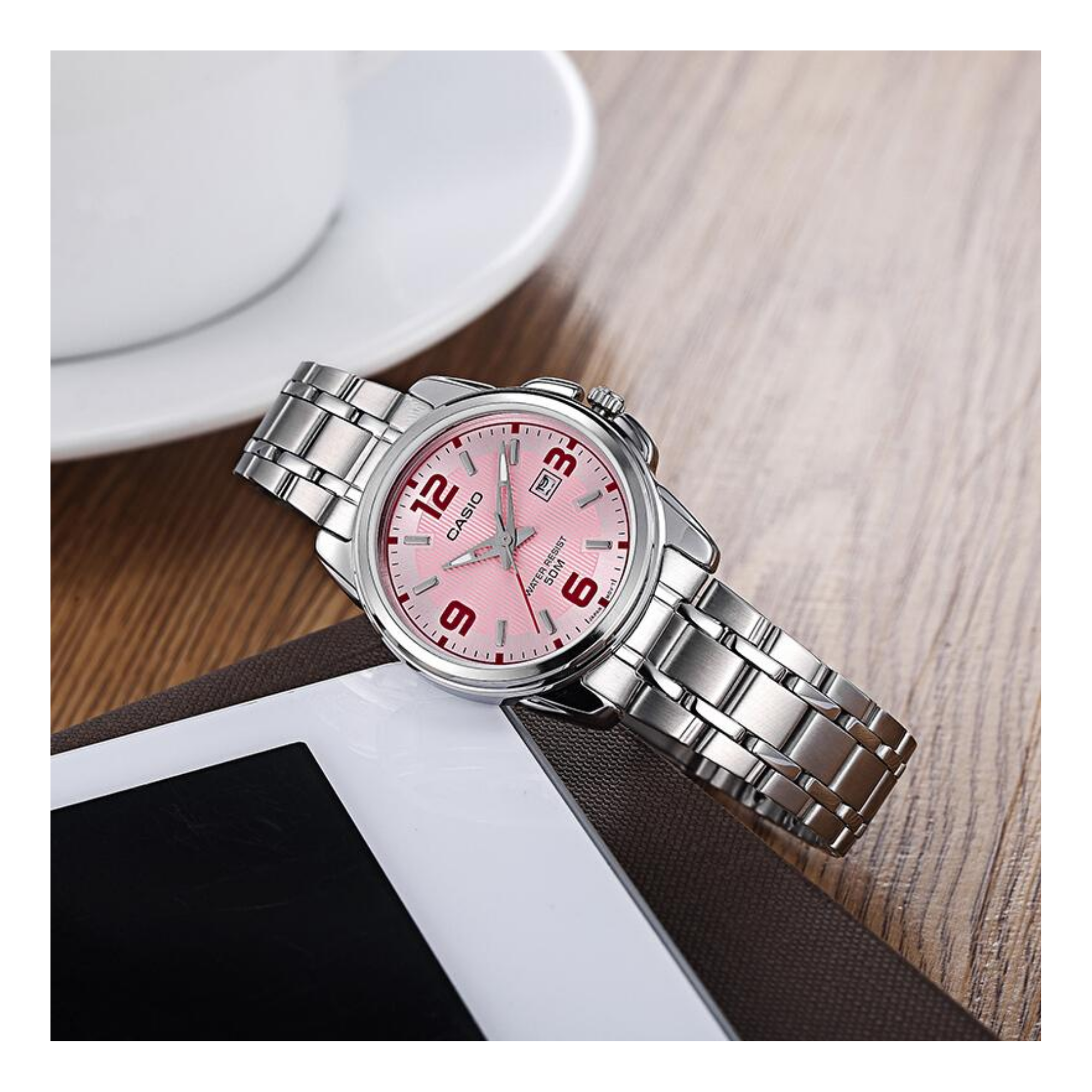 Casio Enticer Date Silver Ladies Chain Watch LTP-1314D-5AVDF