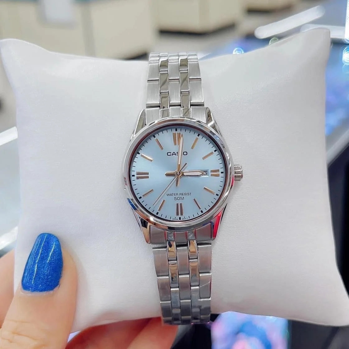 Casio Enticer Day Date Ladies Chain Watch LTP-1335D-2AVDF