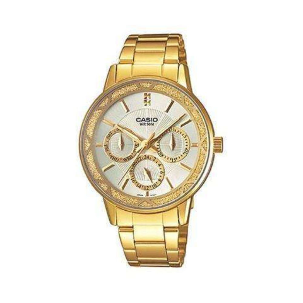 Casio Enticer Multifunction Ladies Chain Watch LTP-2087G-7AVDF