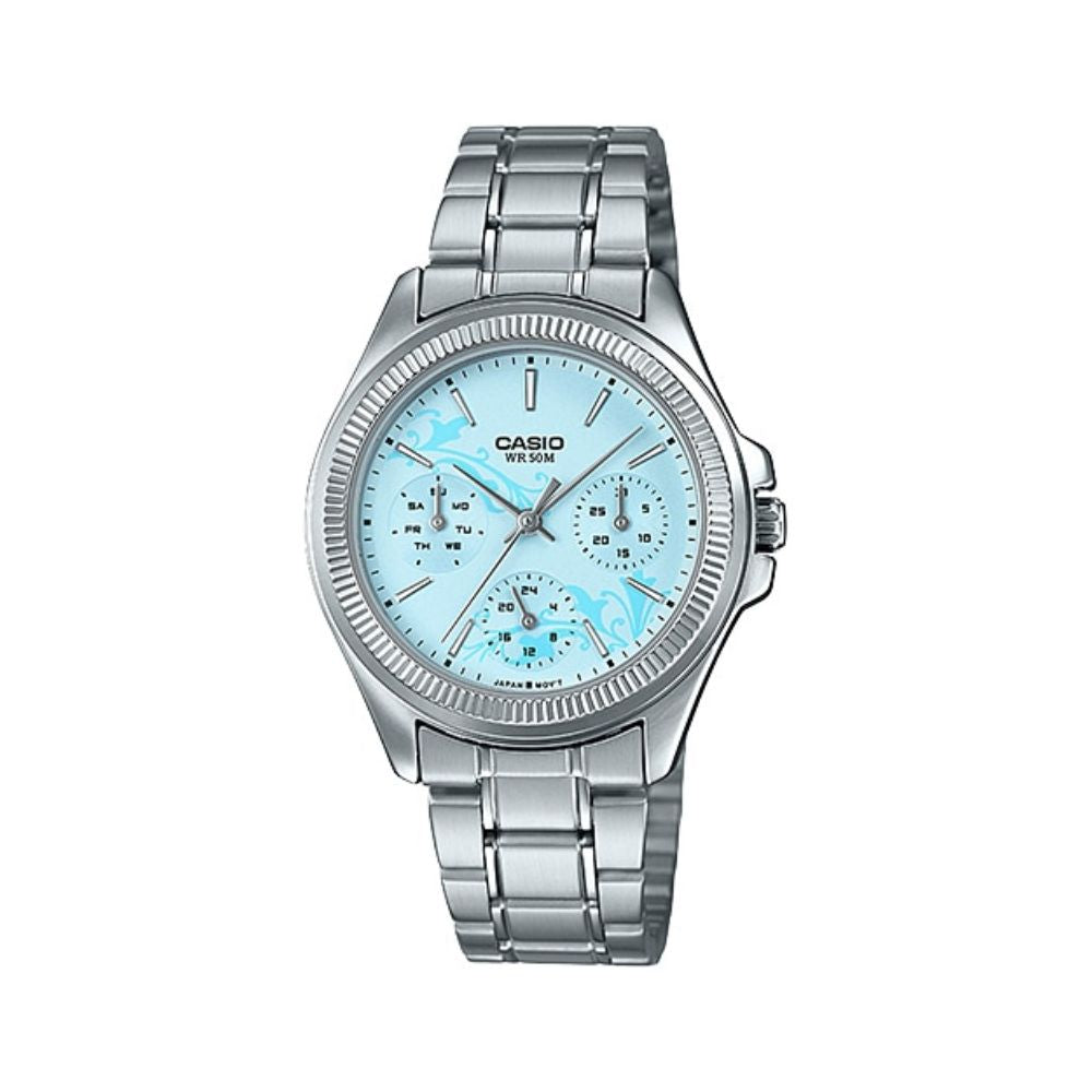 Casio Enticer Multifunction Ladies Chain Watch LTP-2088D-2A2VDF
