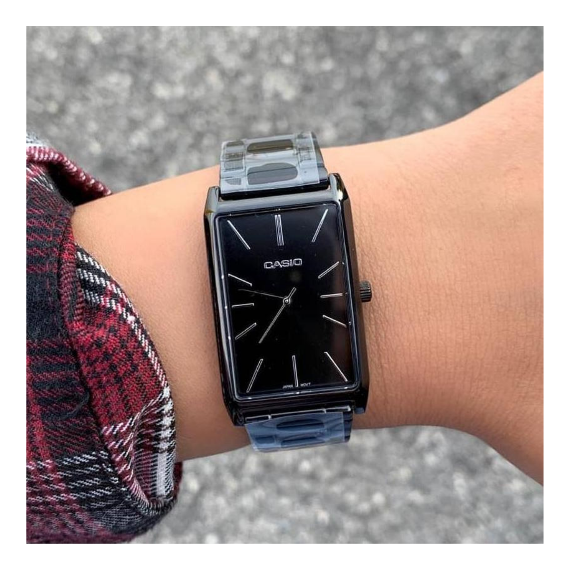 Casio Standard Black Ladies Stainless Steel Chain Watch LTP-E156B-1ADF