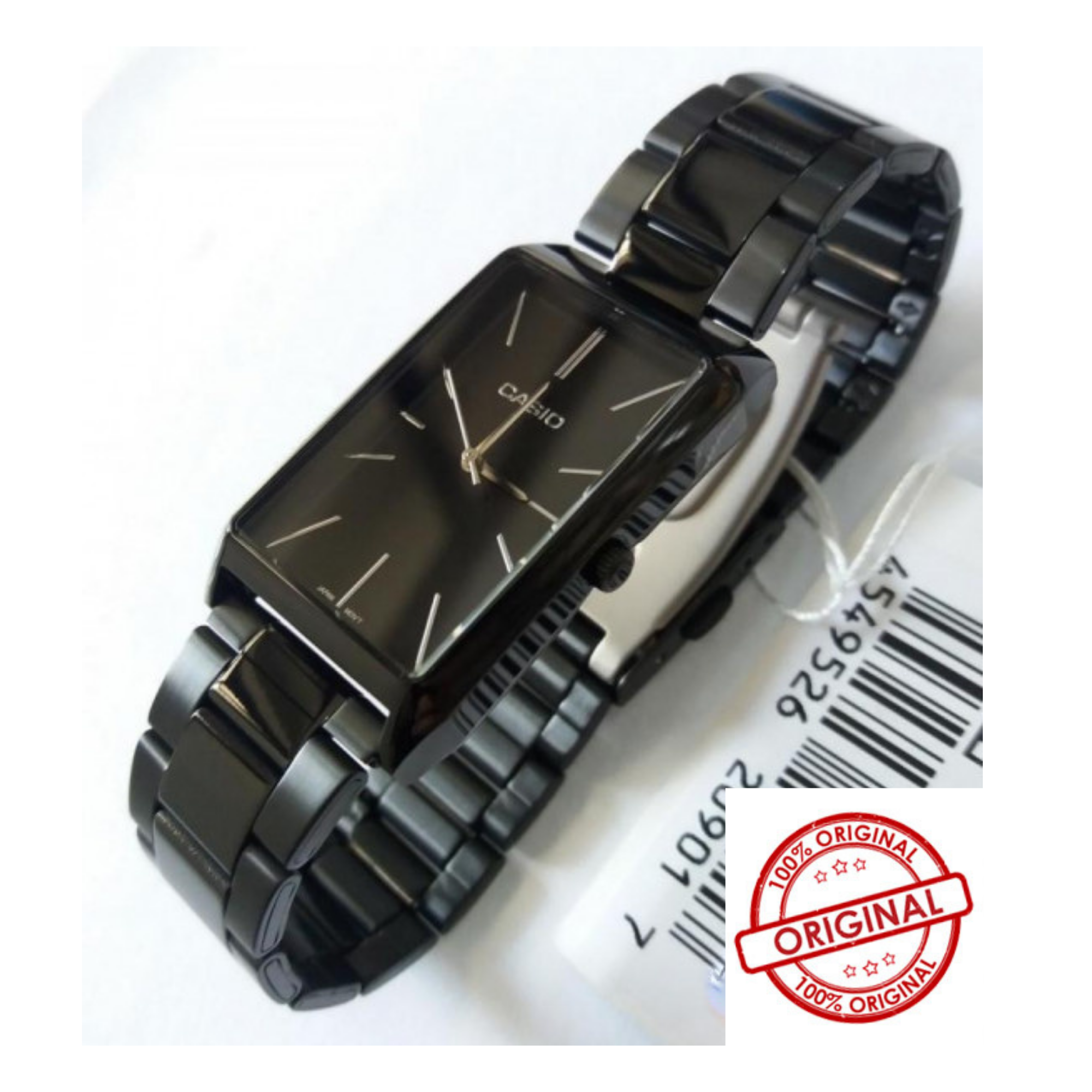 Casio Standard Black Ladies Stainless Steel Chain Watch LTP-E156B-1ADF