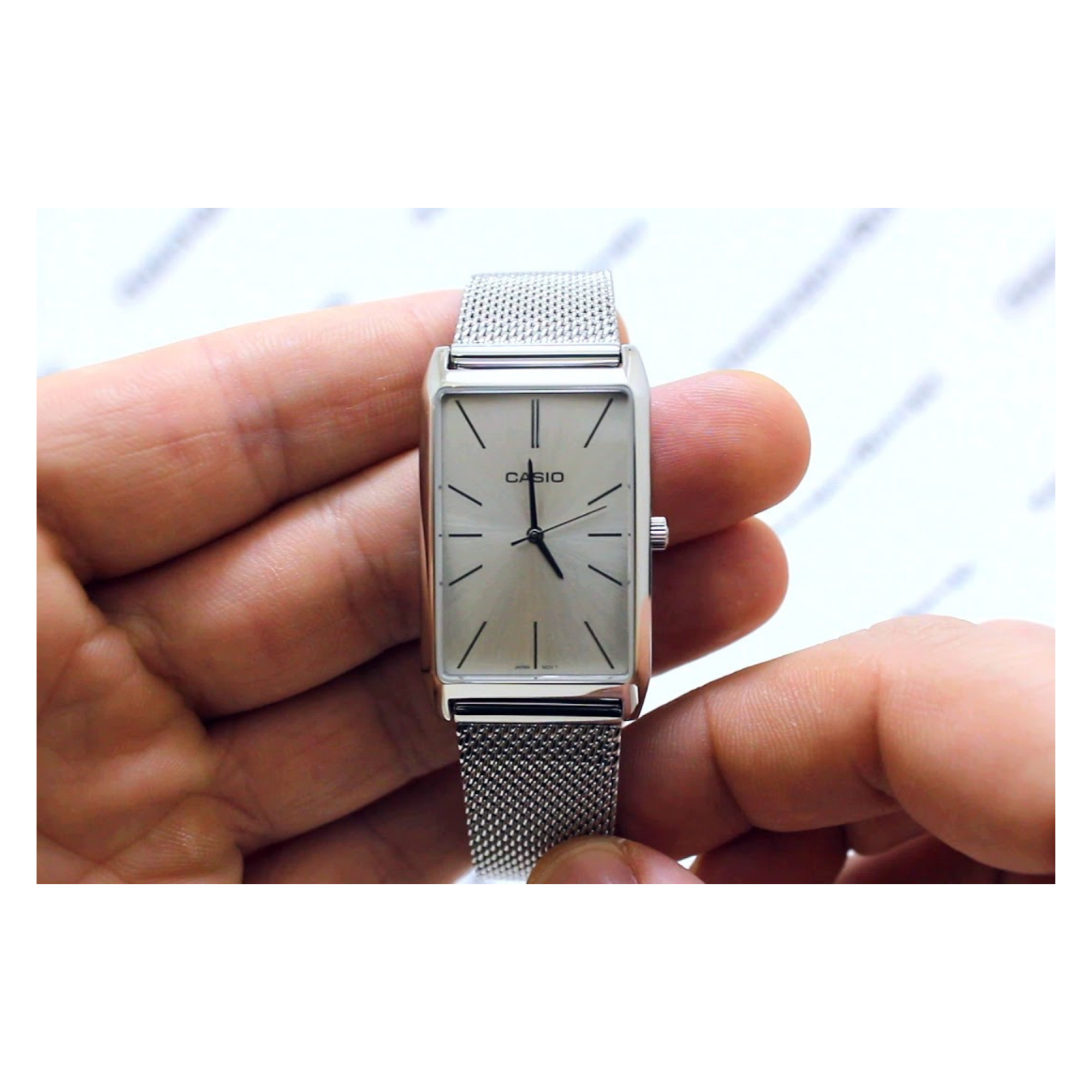 Casio Standard Ladies Stainless Steel Mesh Chain Watch LTP-E156M-7ADF