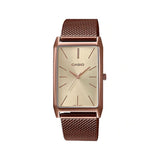 Casio Standard Rose Gold Ladies Stainless Steel Mesh Chain Watch LTP-E156MR-9ADF