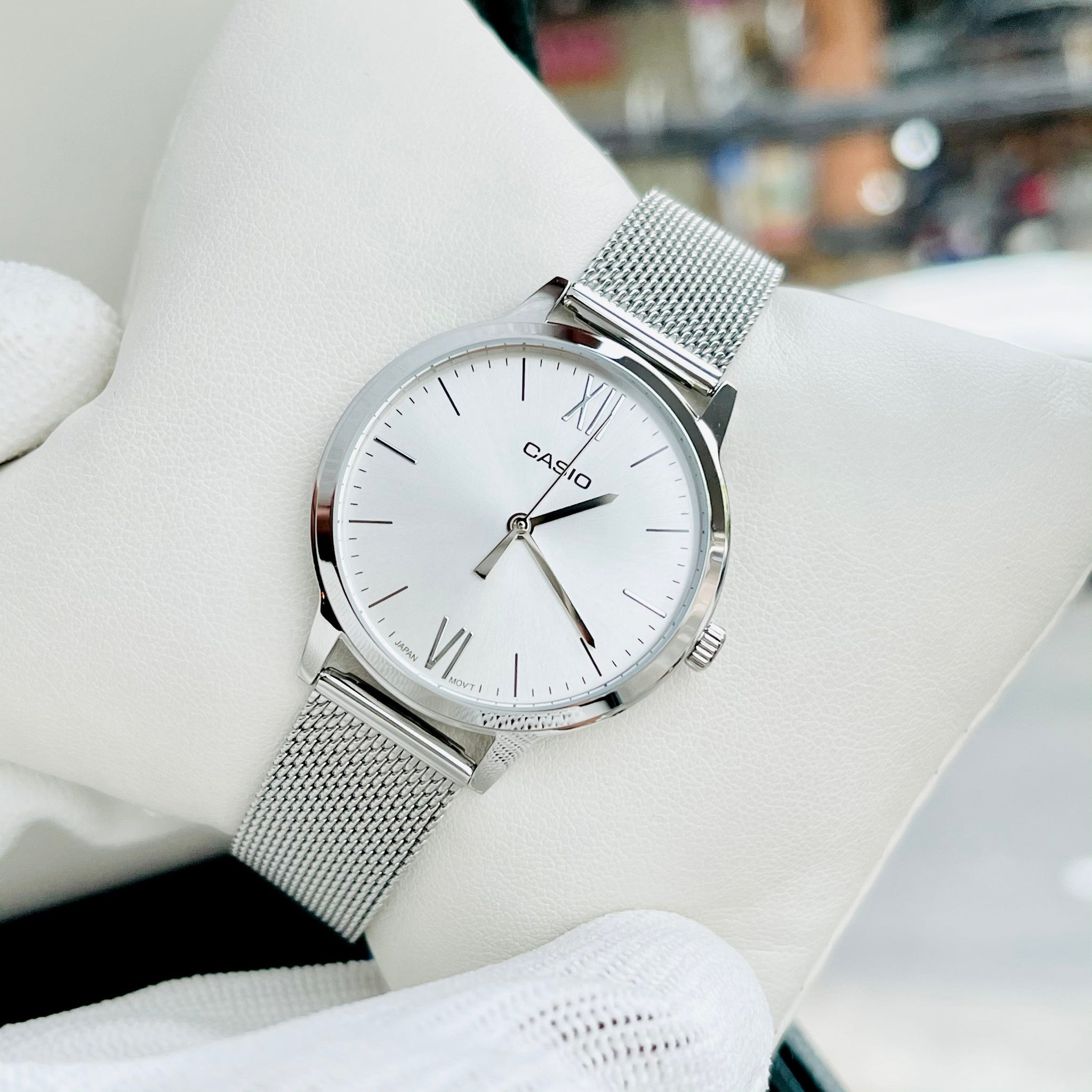 Casio Standard Ladies Mesh Chain Watch LTP-E157M-7ADF