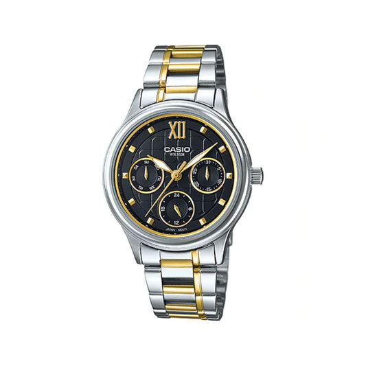 Casio Enticer Multifunction Ladies Chain Watch LTP-E306SG-1AVDF