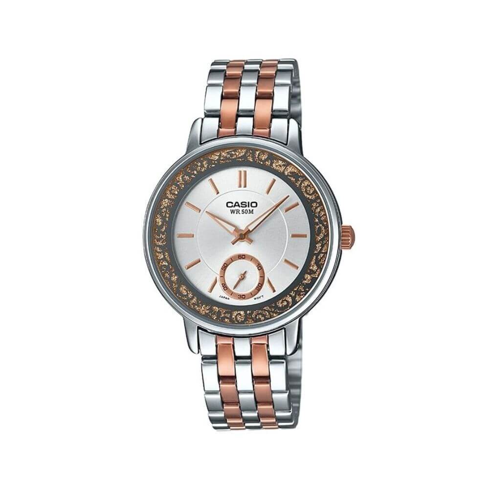 Casio Enticer Two Tone Ladies Chain Watch LTP-E408RG-7AVDF
