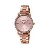 Casio Enticer Pink Gold Ladies Stainless Steel Chain Watch LTP-E412PG-4ADF