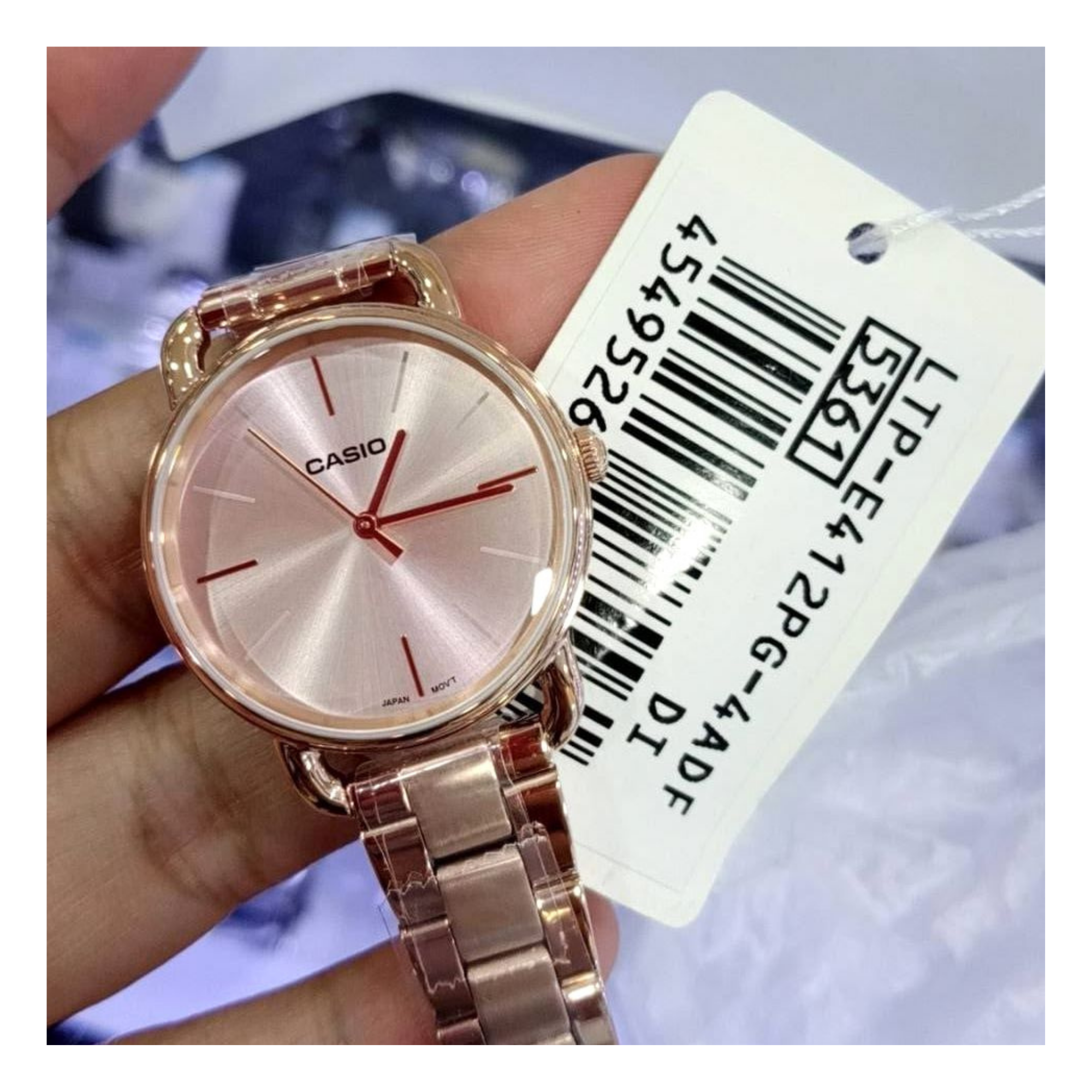 Casio Enticer Pink Gold Ladies Stainless Steel Chain Watch LTP-E412PG-4ADF