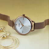 Casio Standard Ladies Mesh Chain Watch LTP-E415MR-7CDF