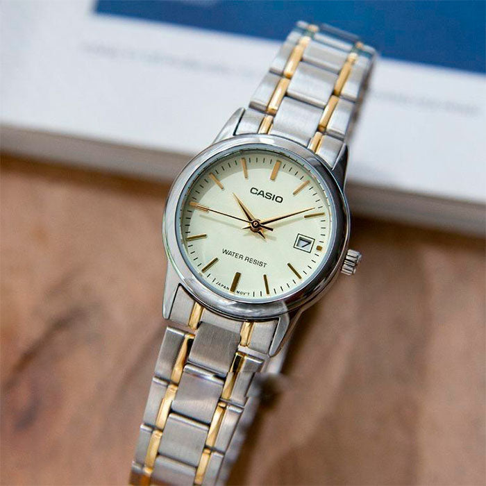 Casio Standard Date Ladies Chain Watch LTP-V002SG-9AUDF