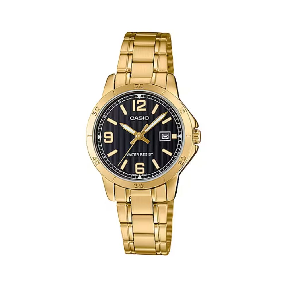 Casio Standard Date Golden Ladies Chain Watch LTP-V004G-1BUDF