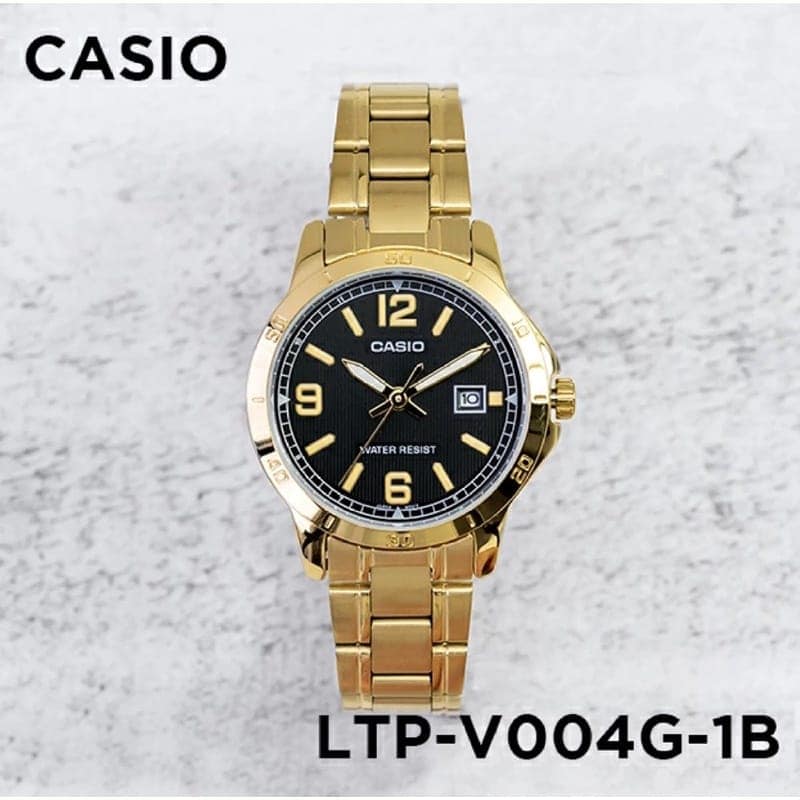 Casio Standard Date Golden Ladies Chain Watch LTP-V004G-1BUDF