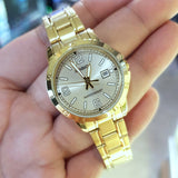 Casio Standard Date Golden Ladies Chain Watch LTP-V004G-7B2UDF