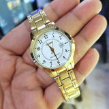 Casio Standard Date Golden Ladies Chain Watch LTP-V004G-7BUDF