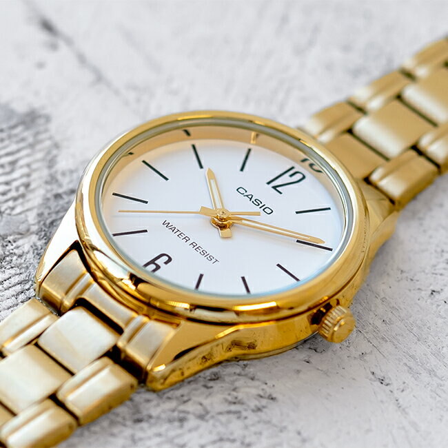 Casio Standard Golden Ladies Chain Watch LTP-V005G-7BUDF