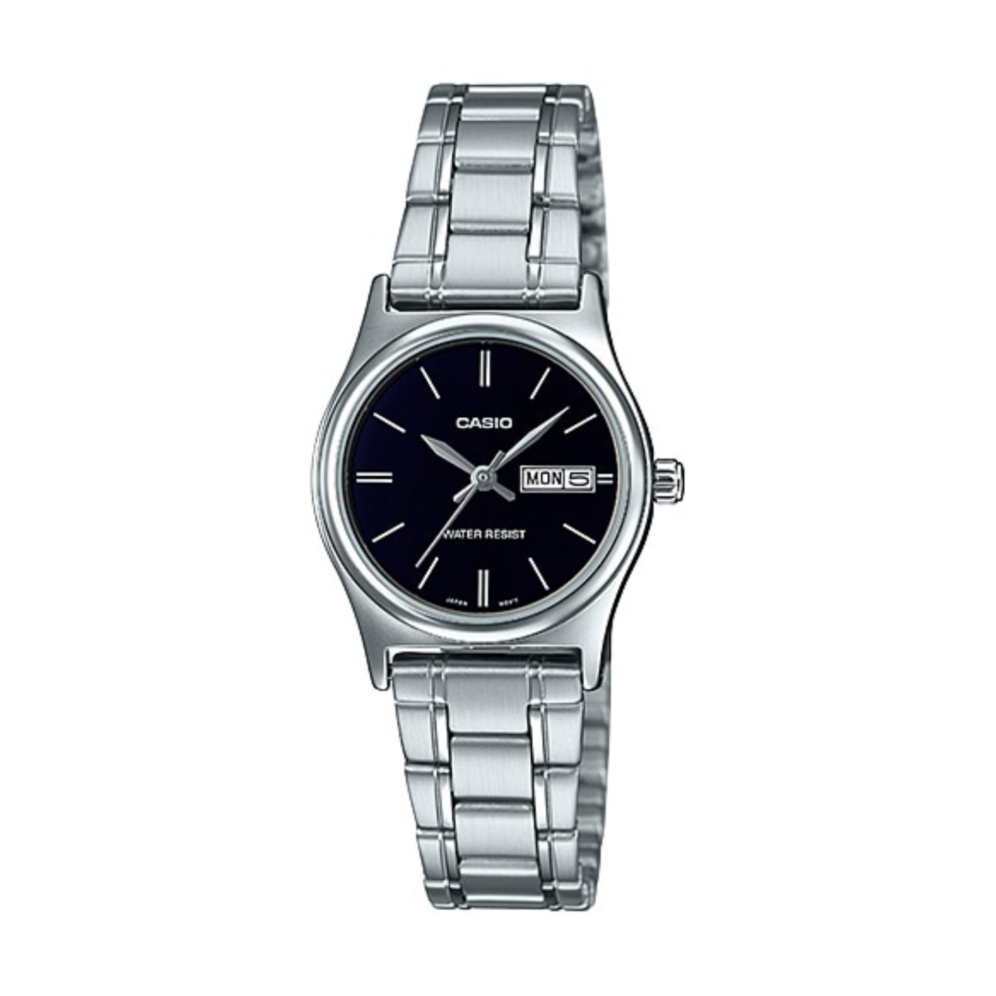 Casio Standard Day Date Silver Ladies Chain Watch LTP-V006D-1B2UDF