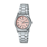 Casio Standard Day Date Silver Ladies Chain Watch LTP-V006D-4BUDF