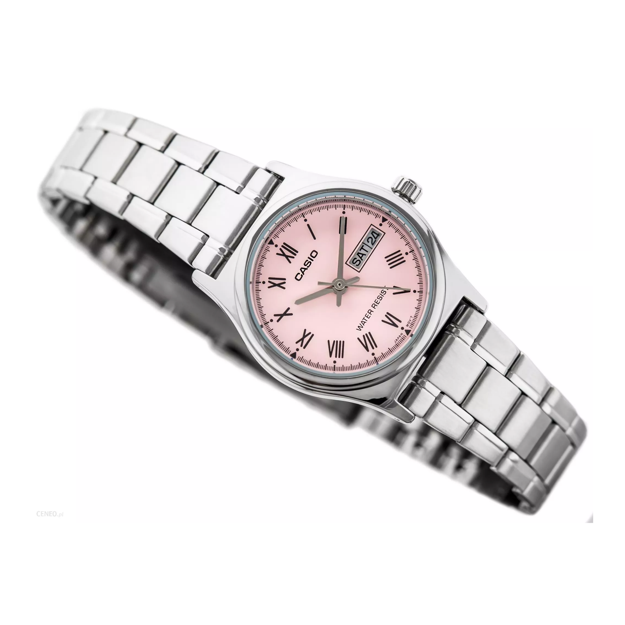 Casio Standard Day Date Silver Ladies Chain Watch LTP-V006D-4BUDF