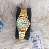 Casio Standard Day Date Golden Ladies Chain Watch LTP-V006G-9BUDF