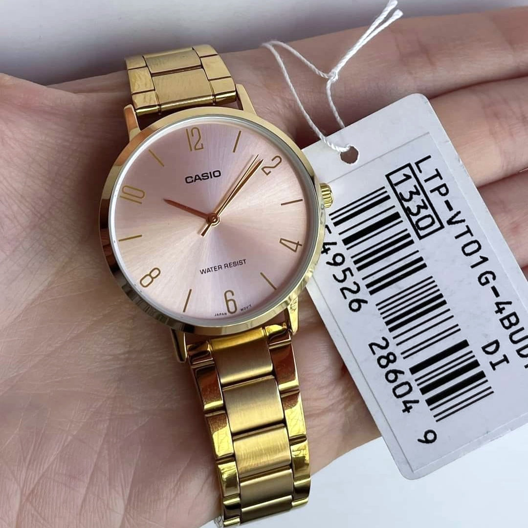 Casio Standard Golden Ladies Chain Watch LTP-VT01G-4BUDF