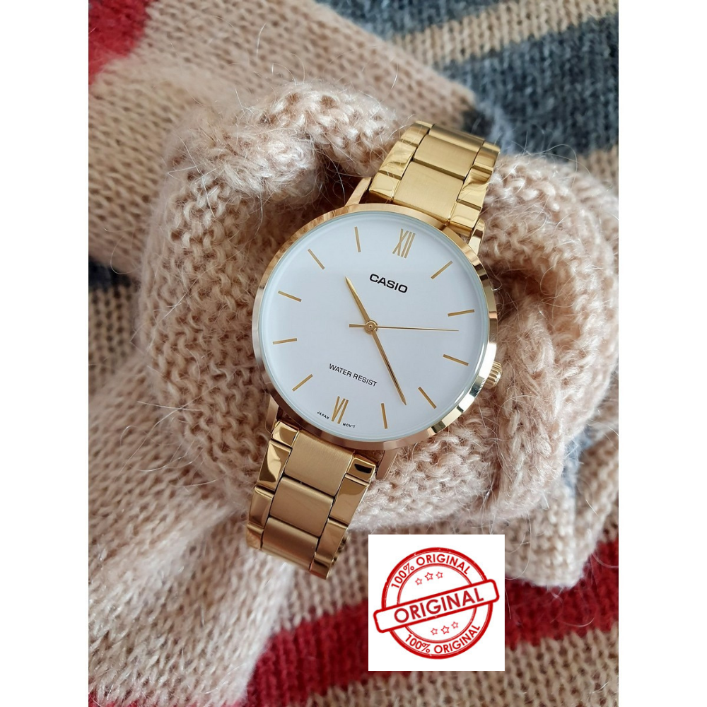 Casio Standard Golden Ladies Chain Watch LTP-VT01G-7BUDF