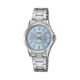 Casio Enticer Ladies Sapphire Date Stainless Steel Chain Watch LTS-100D-2A1VDF