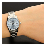 Casio Enticer Ladies Sapphire Date Stainless Steel Chain Watch LTS-100D-2A1VDF