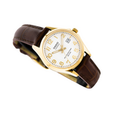 Casio Enticer Golden Ladies Sapphire Date Leather Belt Watch LTS-100GL-7AVDF