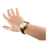 Casio Enticer Golden Ladies Sapphire Date Leather Belt Watch LTS-100GL-7AVDF