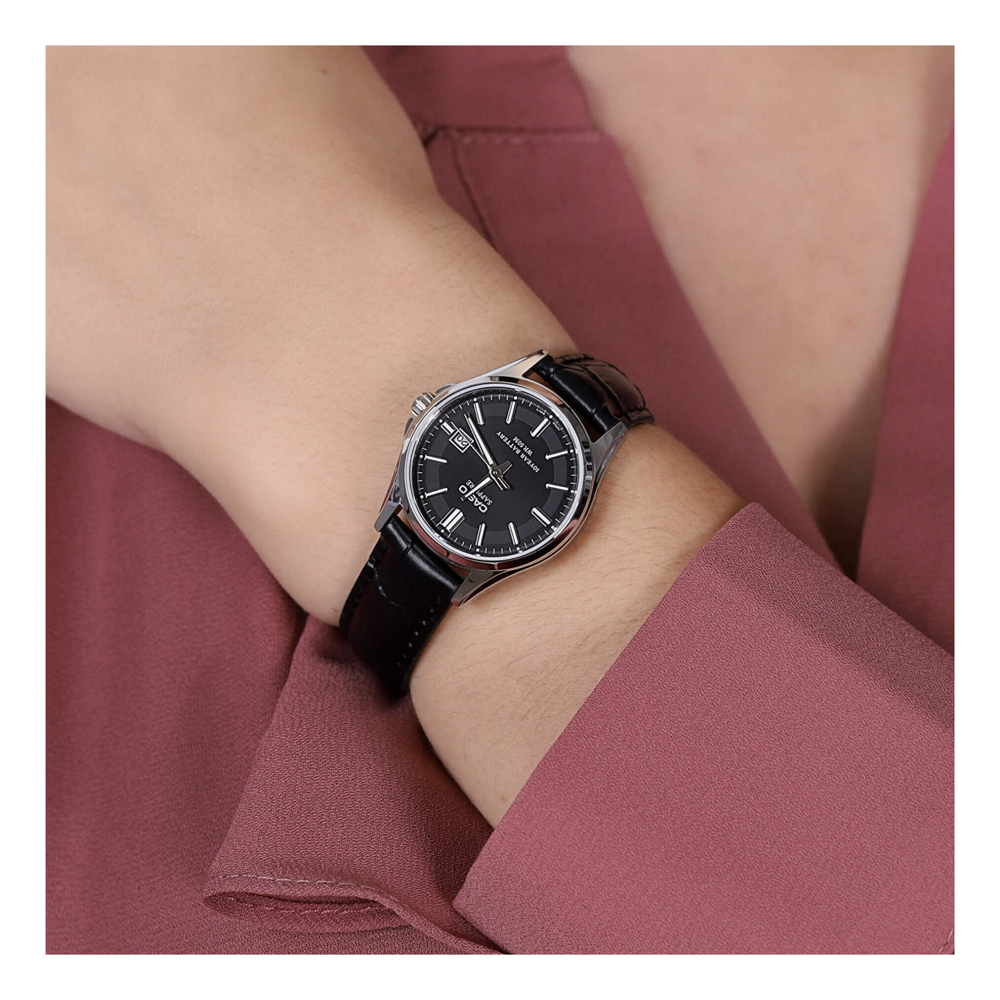 Casio Enticer Ladies Sapphire Date Leather Belt Watch LTS-100L-1AVDF