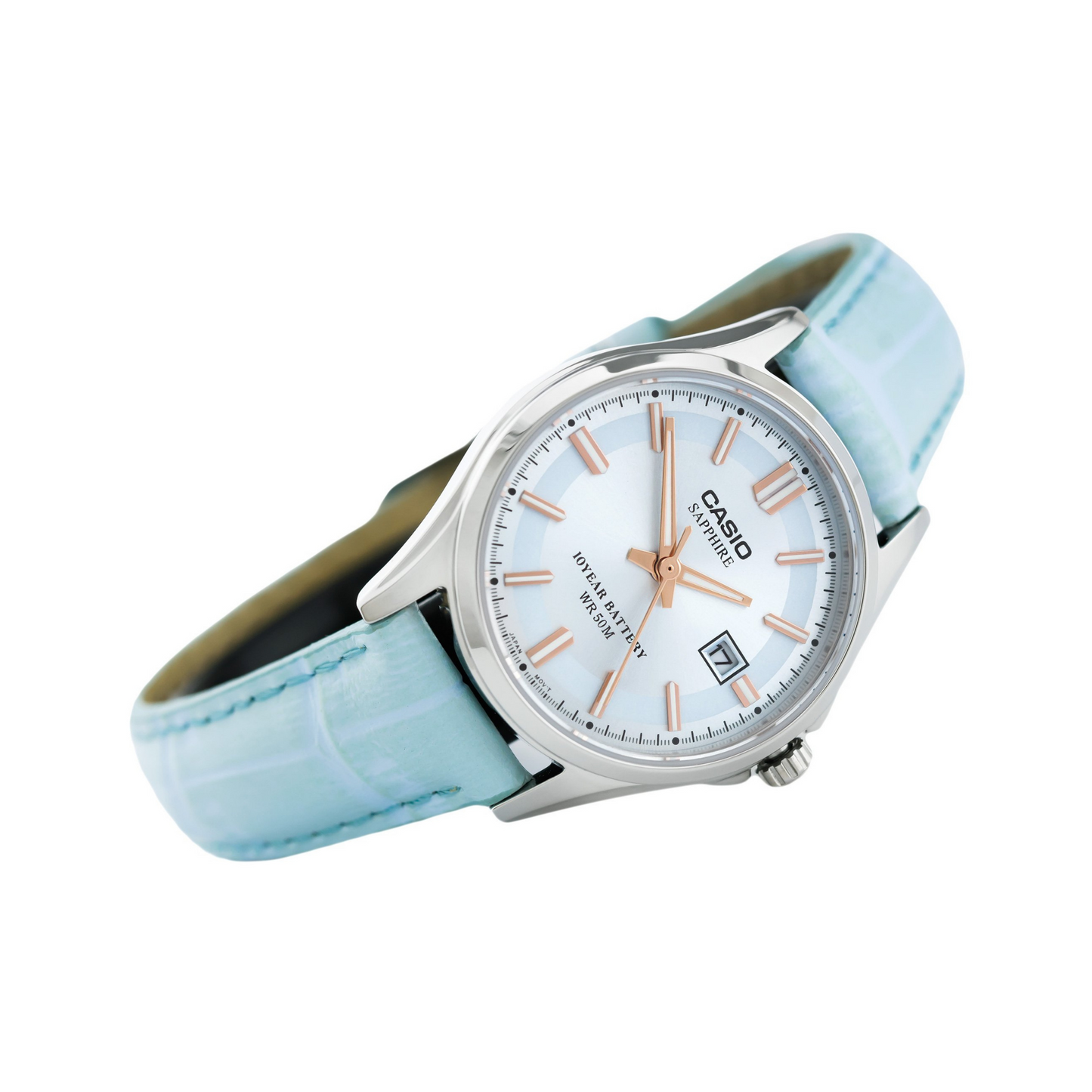 Casio Enticer Ladies Sapphire Date Leather Belt Watch LTS-100L-2AVDF