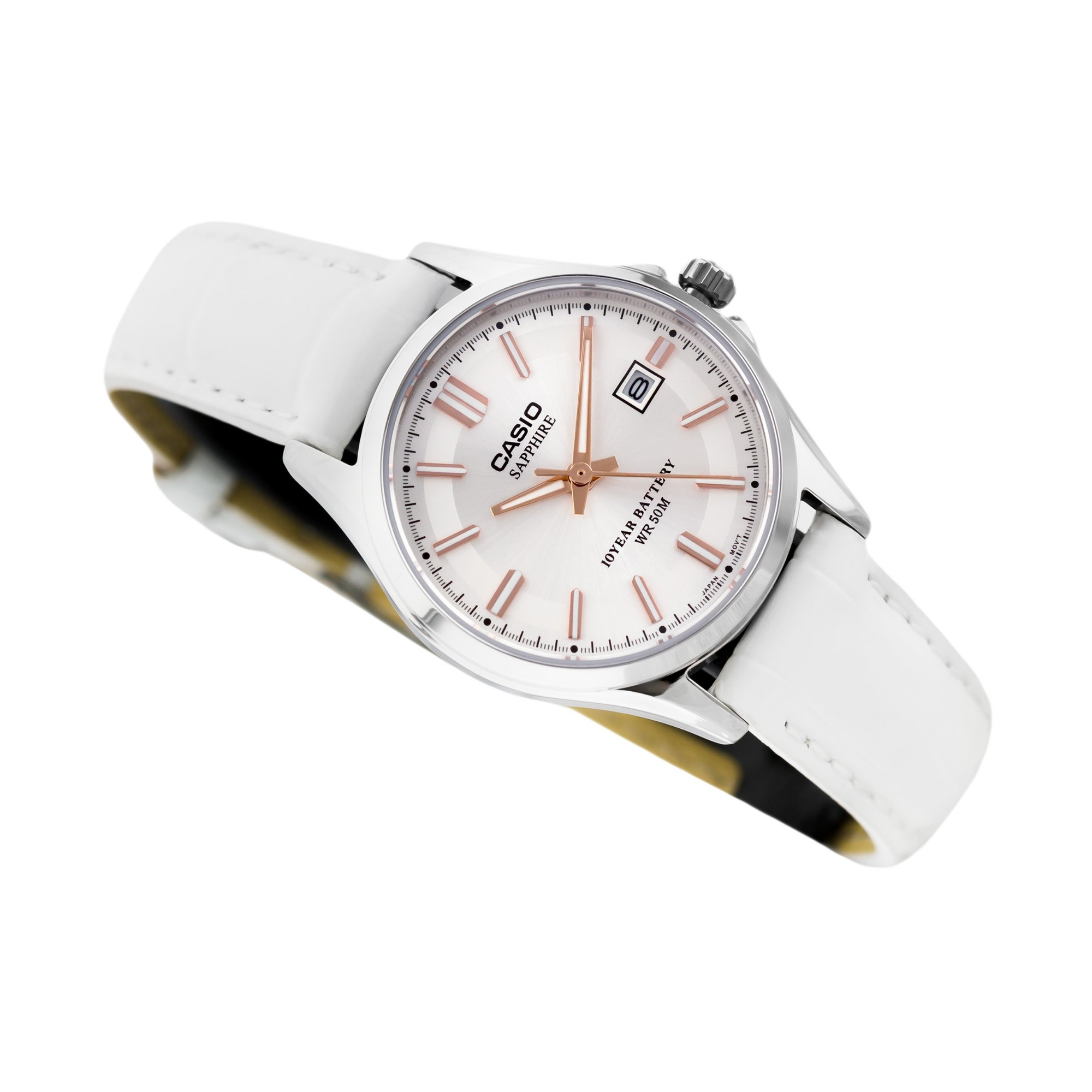 Casio Enticer Ladies Sapphire Date Leather Belt Watch LTS-100L-9AVDF