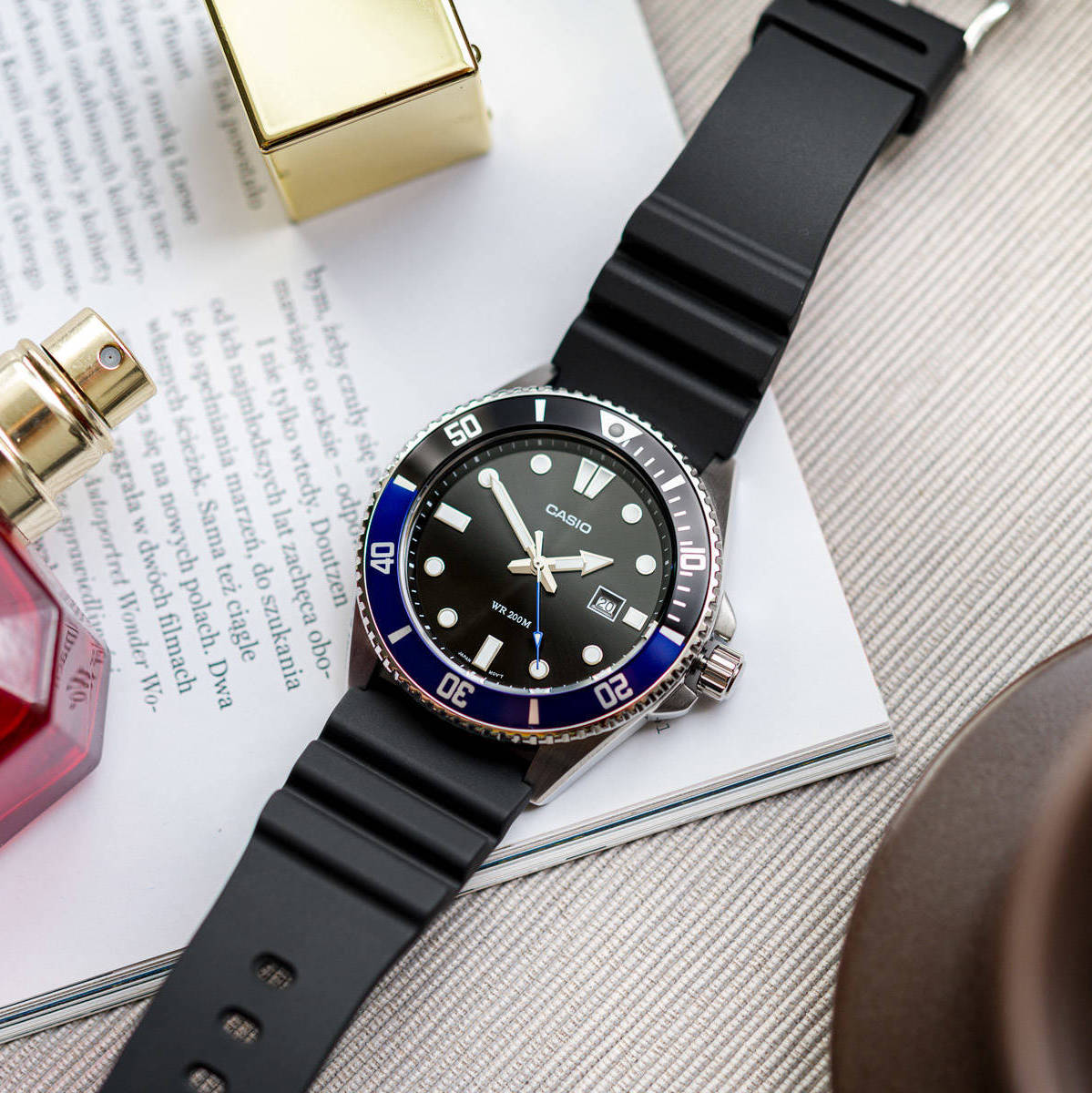 Casio Standard Duro Date Resin Belt Watch MDV-107-1A2VDF