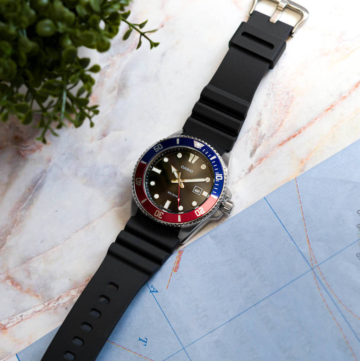 Casio Standard Duro Date Resin Belt Watch MDV-107-1A3VDF