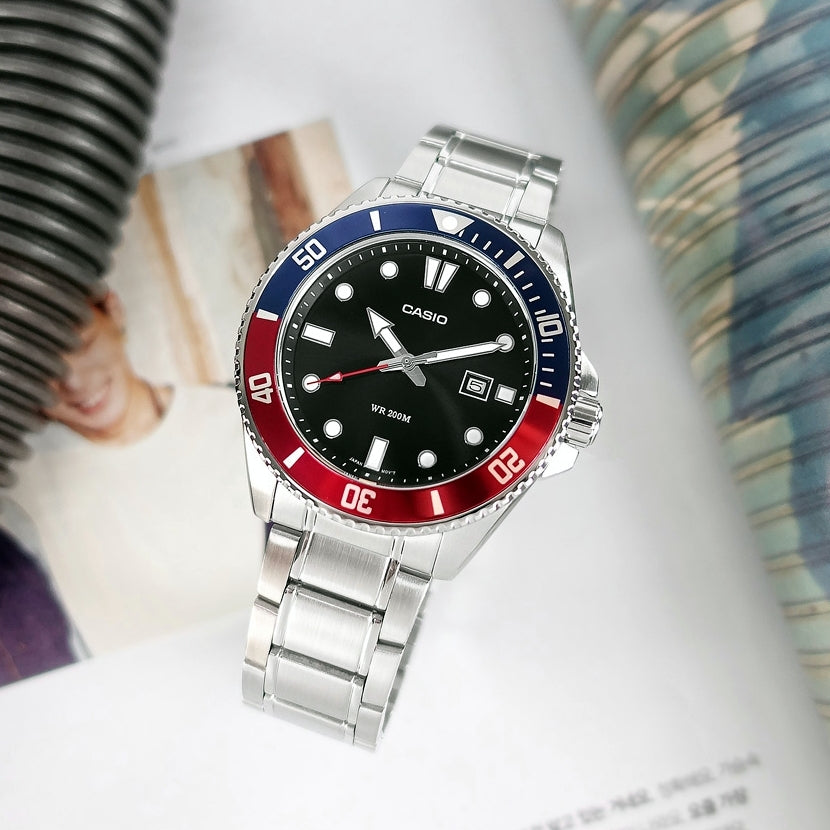 Casio Standard Duro Date Chain Watch MDV-107D-1A3VDF